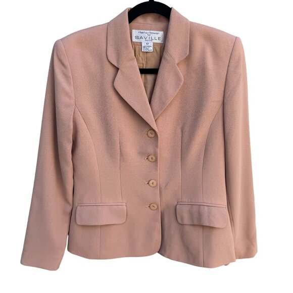 Rena Rowan For Saville Petite Vintage Womens Blush Pink Preppy Blazer Jacket 6P - Picture 1 of 8